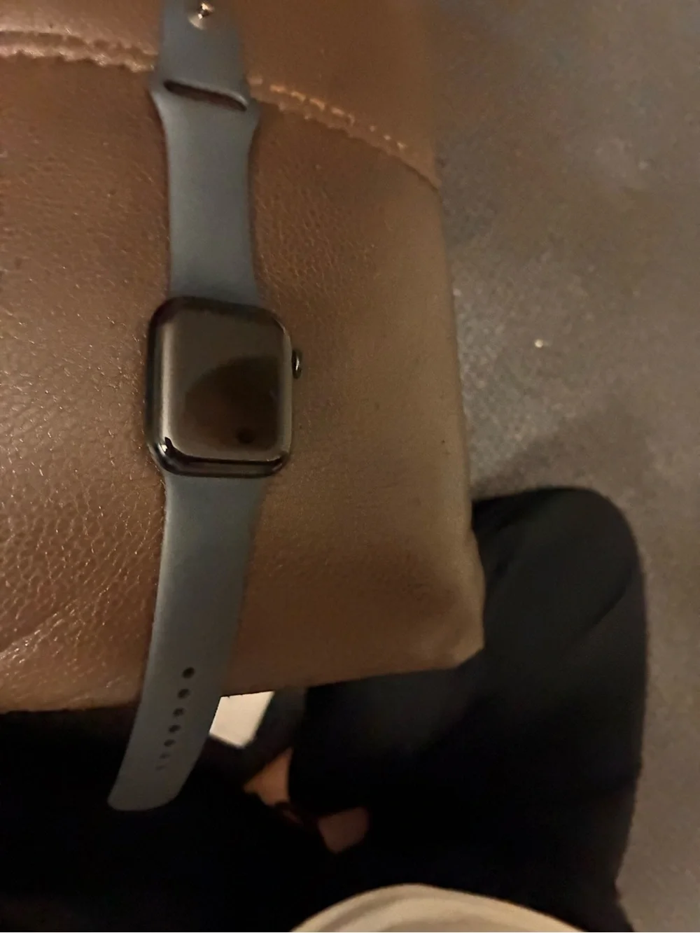 Apple Watch - Black Case with Blue Sport Band